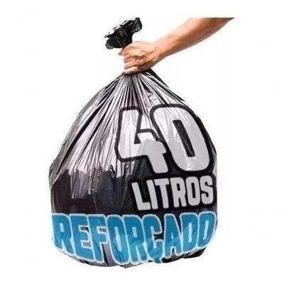 Saco de Lixo 40 Litros Preto 100 Unidades 2,200KG para Uso Doméstico e Empresarial Higipack