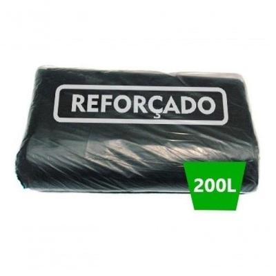 Saco de Lixo 200 Litros Reforçado Preto 95X115 Pacote 5KG Boca Larga 0,14 Micras Higipack