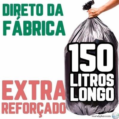 Saco de Lixo 150 Litros Longo Preto Extra Reforçado 100 Unidades Higipack