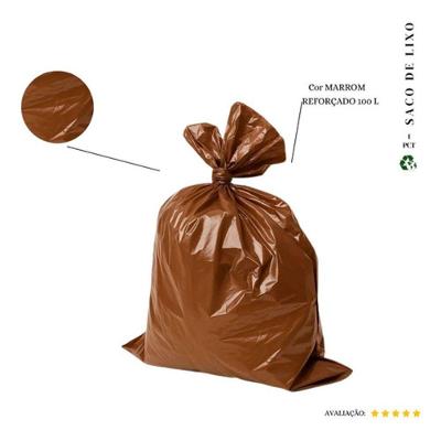 Saco de Lixo 100L Reforçado Marrom Pacote com 50 Unidades Higipack