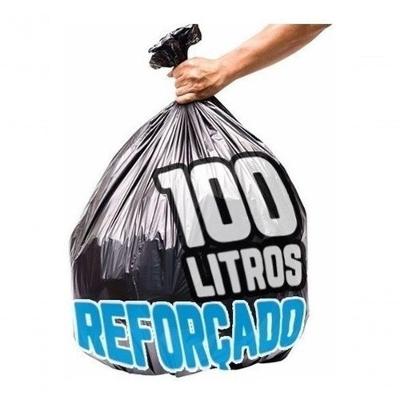 Saco de Lixo 100L Boca Larga Super Reforçado 15 Micras Preto Pacote 5KG Higipack