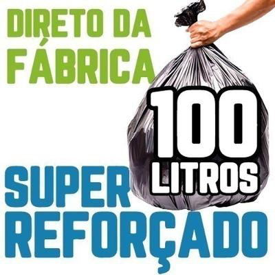 Saco de Lixo 100 Litros Preto Super Reforçado 300 Unidades 75CM X 90CM Higipack