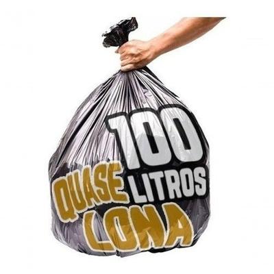 Saco de Lixo 100 Litros Preto Quase Lona 75CM X 90CM 100 Unidades Higipack