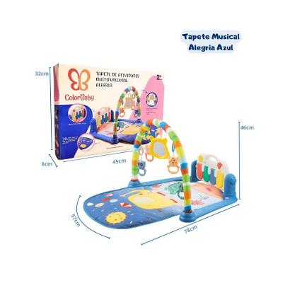 Tapete de Atividades para Bebê Tapete Musical Alegria com Piano Interativo Azul OEM
