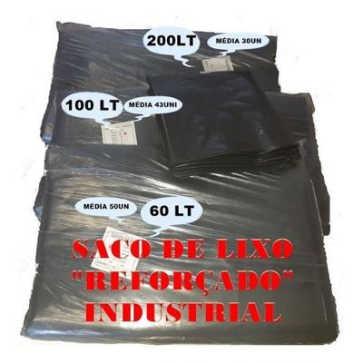 Saco para Lixo 200 Litros Reforçado Preto Fardo 5KG Aproximadamente 30 Unidades para Uso Doméstico