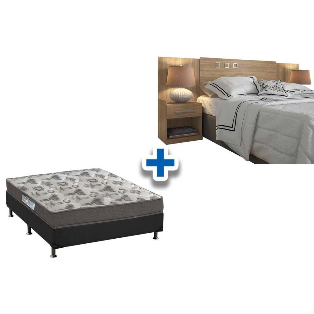 Cama Box Casal CRC + Colchão ISO 100 Ortobom + Cabeceira Plus Atacama - 1
