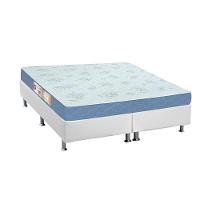 Cama Box King: Colchão Espuma D45 Castor Sleep Max + Base CRC Courano White(193x203) - 1