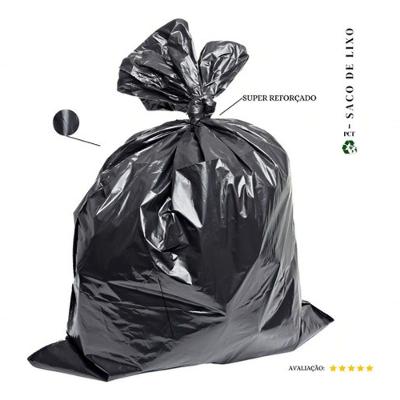 Saco de Lixo Super Reforçado Preto 60L Pacote com 20 Unidades para Casa e Escritório Higipack