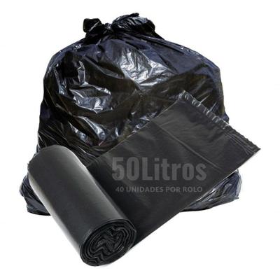 Saco de Lixo Resistente Preto Reforçado Grosso Uso Pesado 15L 30L 50L 100L Higipack