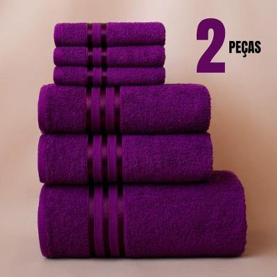 Kit de Toalhas Banho e Rosto Kit 2 Peças 100% Algodão 230 g-m² Alta Absorção Macia OEM