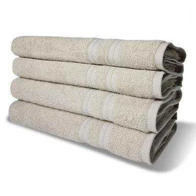 Kit com 4 Toalhas de Banho Lisboa 100% Algodão 430G-M² Alta Absorção Bege
