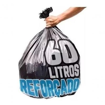 Saco de Lixo Preto Reforçado 60L 100 Unidades para Lixeiras 30 a 40 Litros Higipack