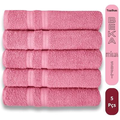 Kit 5 Toalhas de Banho Itália Soft 100% Algodão 430g-m² Super Felpuda Rosê