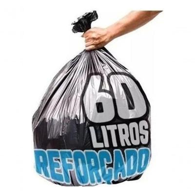 Saco para Lixo Reforçado Preto 60L com Aproximadamente 80 Unidades Higipack