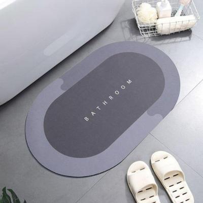 Tapete para Banheiro Kit Secagem Rápida em Veludo Cristal 38x58x4cm 1 Peça Cinza OEM