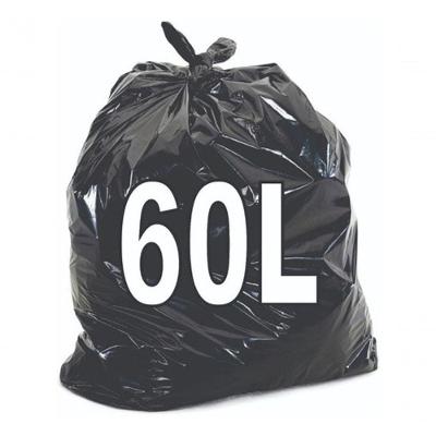 Saco para Lixo Preto 60 Litros 100 Unidades 80CM X 60CM Resistente para Uso Doméstico e Comercial
