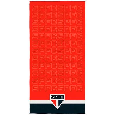 Toalha de Banho Aveludada São Paulo Oficial 75CM X 1,40M 100% Poliéster Estampa Alta Definição