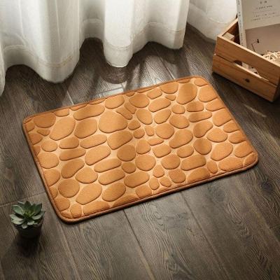 Tapete de Banheiro Paralelepipedo Lã Coral 40x60cm Kit 1 Peça Bege OEM