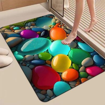 Tapete 3d Ped em Microfibra 38x58x0.4cm 1 Peça Cinza Antiderrapante OEM