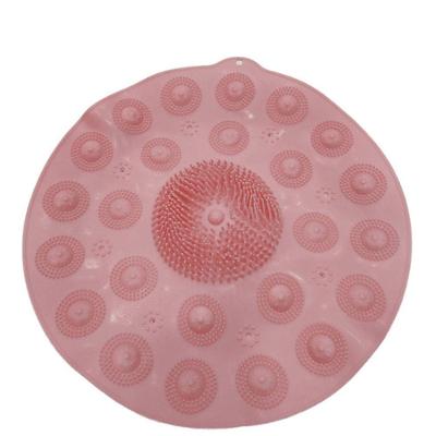 Tapete de Box Tapete Box Silicone Redondo 38x38 1 Peça Rosa Antiderrapante com Ventosas OEM