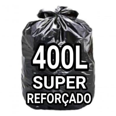 Saco para Lixo Sacos de Lixo 400 Litros Super Reforçado Preto Transparente 400L 50 Unidades Higipack