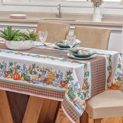 Toalha De Mesa Vilela Em Oxford Retangular 2,10m X 1,40m 100% Poliéster - Ponto Cruz