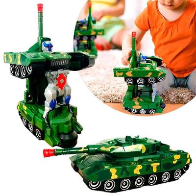Brinquedo Tanque Robô Tanque de Combate Robô 2 em 1 com Luzes, Sons e Bate e Volta Shopmix