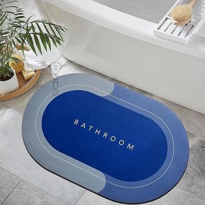 Tapete para Banheiro Kit de Secagem Rápida em Veludo Cristal 38x58x4cm 1 Peça Azul OEM