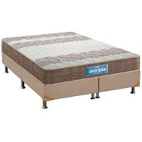 Cama Box Queen: Colchão Espuma Probel D33/Ep Guarda Costas Plus + Base Crc Suede Clean(158X198) - 1