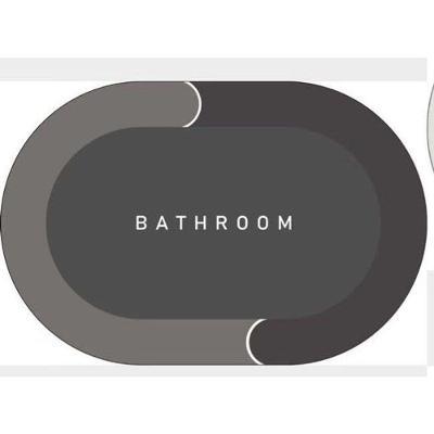 Tapete de Banheiro Oval Grafite Veludo Cristal 60X40 1 Peça Antiderrapante Secagem Rápida OEM