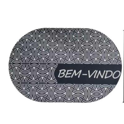 Tapete de Banheiro Bem Vindo Listras o Veludo Cristal 60X40 1 Peça Estampa OEM