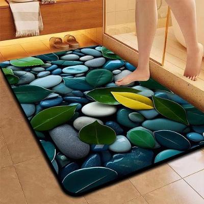 Tapete 3d Ped em Microfibra 38x58x0.4cm 1 Peça Cinza OEM para Banheiro e Porta de Entrada