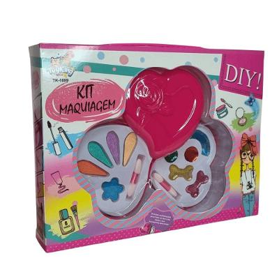 Kit de Maquiagem para Boneca TK-1699 com Pincéis e Várias Cores em Estojo Sereia Toy King