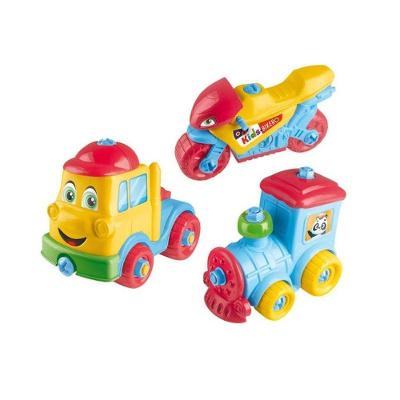 Kit de Brinquedos Infantis com Moto Trem e Caminhão Formas Arredondadas Multicolorido Lua de Cristal