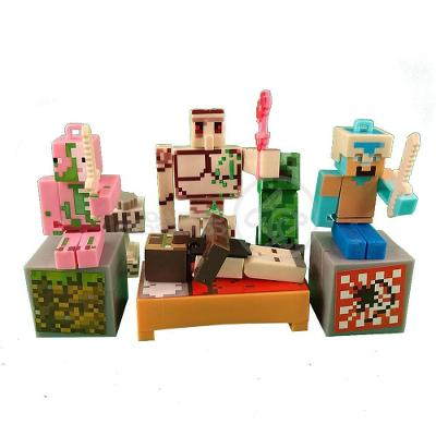 Kit Cartelado Minecraft com 2 Bonecos Villager Enderman Cama Espadas Smart Bracelet