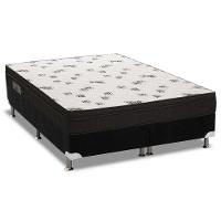 Cama Box Queen: Colchão Espuma D45 Ortobom Light Ortopilow + Base CRC Suede Black(158x198) - 1
