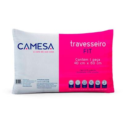 Travesseiro Fit 60CMx40CM Basic Tradicional com Fibra Siliconada Macio Antialérgico Antiácaro