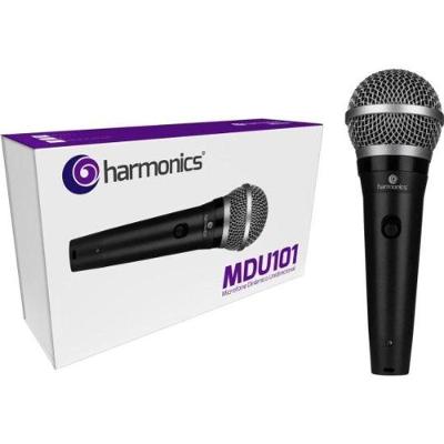 Microfone Dinâmico MDU101 Cardióide com Cápsula para Performances Vocais Preto Harmonics
