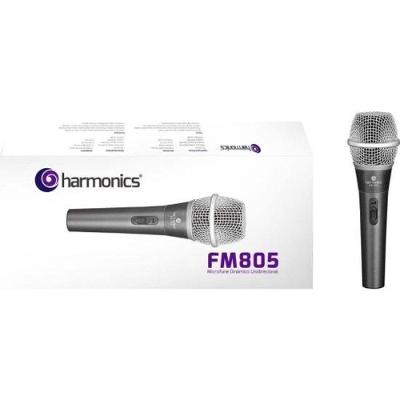 Microfone Dinâmico FM-805 Cardioide com Grade Resistente em Metal para Uso Profissional Harmonics