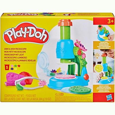 Massinha de Modelar Microscópio Iluminar e Revelar Play Doh com Moldes e Acessórios Educativos