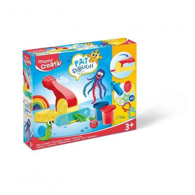 Massa de Modelar Infantil Creativ Pat Dough Set 907215 com 4 Potes 125G e Extrusora Maped