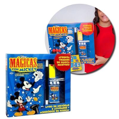 Kit de Mágicas Infantil Mickey Livro com Acessórios para 5 Truques Educativo Fullcommerce