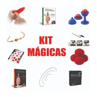 Kit de Mágica Kit Mágicas Vol 1 para Iniciantes com 10 Acessórios e Manuais Magic Up
