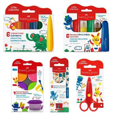 Kit de Materiais Artísticos Infantis Little Creatives com Giz de Cera e Lápis de Cor para Criança