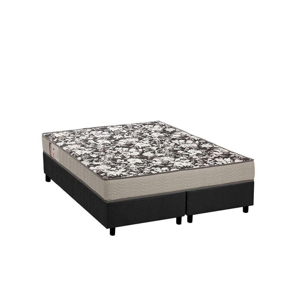 Cama Box Queen: Colchão Espuma Ortobom Physical Ultra Resistente + Base CRC Suede Gray(158x198) - 1