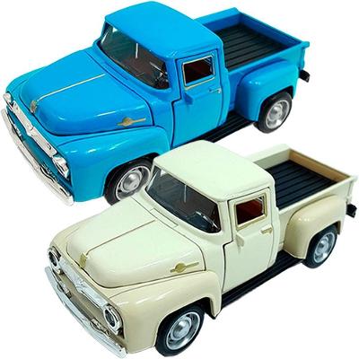Miniatura Colecionável Camionete Pickup F-100 Metal Escala 1:32 Fricção Azul e Bege Outras Marcas