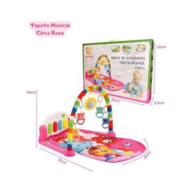Tapete de Atividades Musical Tapete Musical Circo Rosa com Piano Interativo para Bebê Rosa OEM