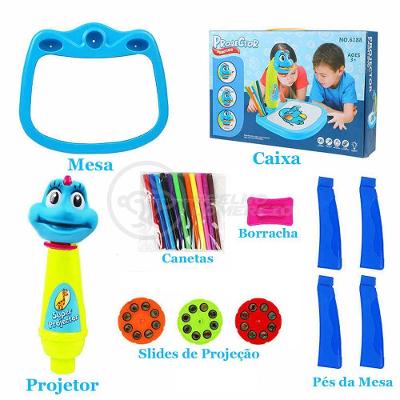 Projetor para Desenho Infantil Mesa de Desenhos Interativos Infantil Galinha Azul com Aprendizagem