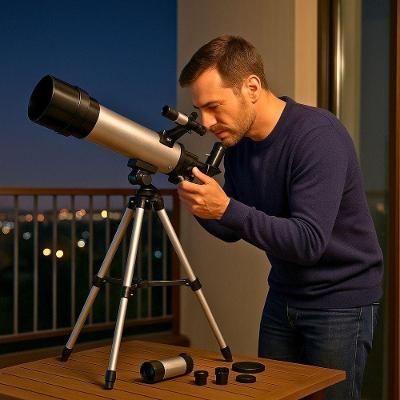 Telescópio Astronômico 18x a 60x Refrator com Tripé Educativo para Iniciantes Yeet
