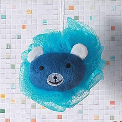 Esponja de Banho com Bichinho Urso em Nylon 100% Polietileno 01 Peça Azul Bouton